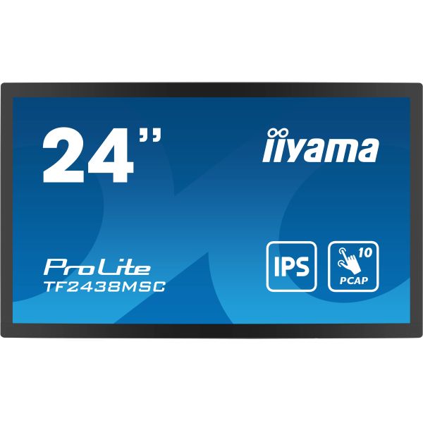 iiyama PROLITE Digitaal A-kaart 61 cm (24") LED 600 cd/m² Full HD Zwart Touchscreen (TF2438MSC-B1)