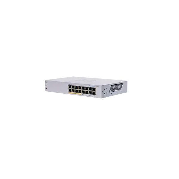 Cisco CBS110 Unmanaged L2 Gigabit Ethernet (10/100/1000) Power over Ethernet (PoE) 1U Grijs (CBS110-16PP-EU) Cisco CBS110 Unmanaged L2 Gigabit Ethernet (10/100/1000) Power over Ethernet (PoE) 1U Grijs (CBS110-16PP-EU)