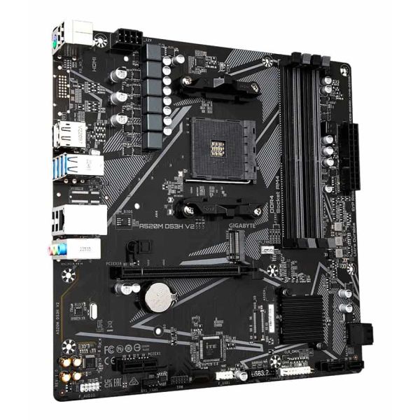 GIGABYTE A520M DS3H V2 moederbord Socket AM4 micro ATX (A520M DS3H V2) GIGABYTE A520M DS3H V2 moederbord Socket AM4 micro ATX (A520M DS3H V2)