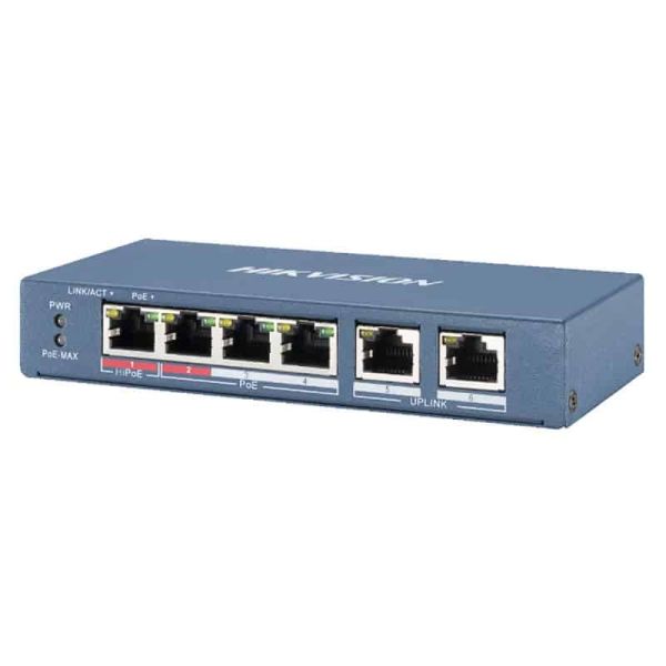Hikvision DS-3E1106HP-EI 6-poort PoE+ Switch (301802041)