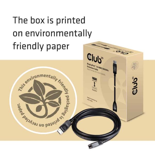 CLUB3D DisplayPort 1.4 HBR3 Extension kabel 8K60Hz M/F 2m/ (CAC-1022)