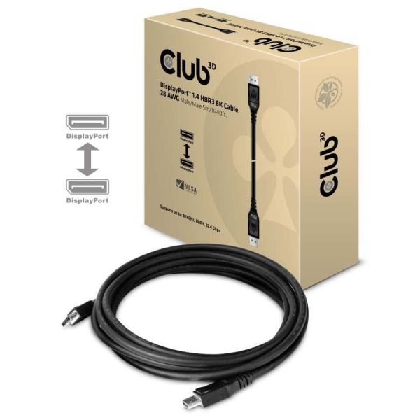 CLUB3D DisplayPort 1.4 HBR3 8K Kabel M/M 5 meter (CAC-1061)