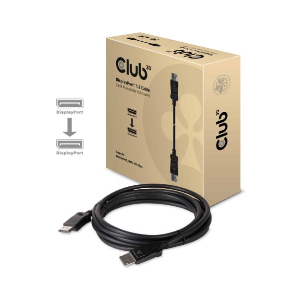 CLUB3D Displayport 1.2 Cable M/M 3Meter 4K60Hz 21.6Gbps (CAC-1064)