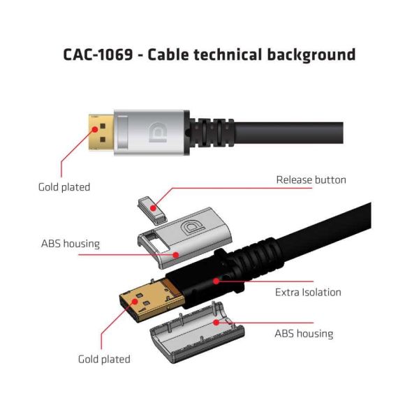 CLUB3D DisplayPort 1.4 HBR3 8K Kabel M/M 4meter (CAC-1069)
