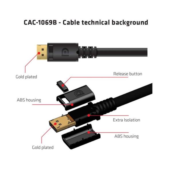 CLUB3D DisplayPort 1.4 HBR3 8K Kabel M/M 4meter (CAC-1069B)