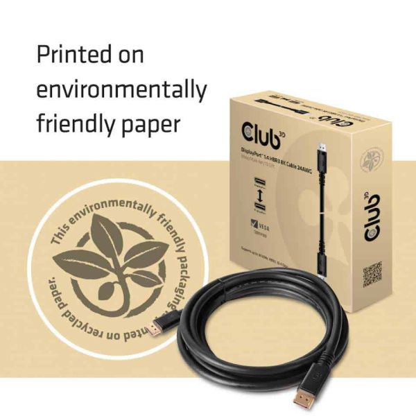 CLUB3D DisplayPort 1.4 HBR3 8K Kabel M/M 4meter (CAC-1069B)