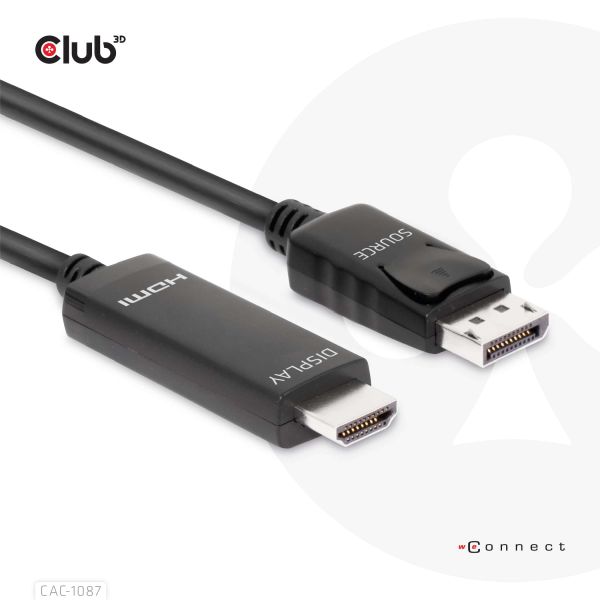 CLUB3D DisplayPort 1.4 to HDMI 4K120Hz or 8K60Hz HDR10 Cable M/M 3m/9.84ft (CAC-1087)