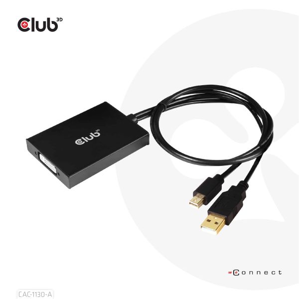 CLUB3D Mini DisplayPort to Dual Link DVI, HDCP OFF version for Apple Cinema Displays Active Adapter (CAC-1130-A)