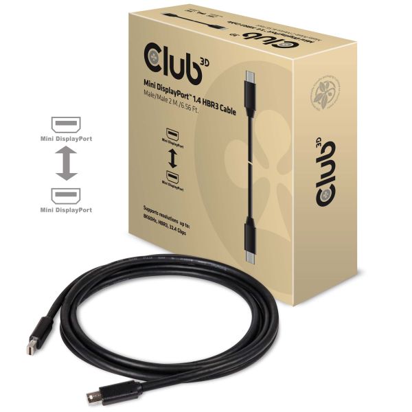 CLUB3D Mini DisplayPort 1.4 Kabel HBR3 8K60Hz M/M 2 meter (CAC-1164)
