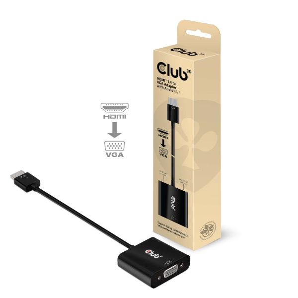 CLUB3D CAC-1302 video kabel adapter 0,5 m HDMI Type A (Standaard) VGA (D-Sub) Zwart (CAC-1302)