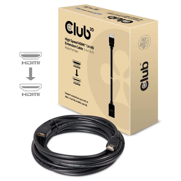 CLUB3D High Speed HDMI™ 1.4 HD Extension Kabel 5meter M/F (CAC-1320)