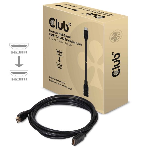 CLUB3D High Speed HDMI™ 2.0 4K60Hz VerlengKabel 3 meter M/V (CAC-1321)