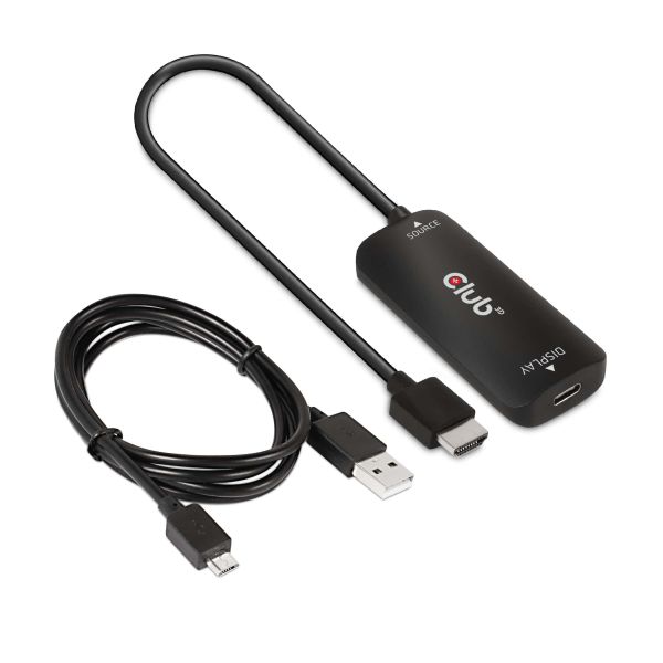 CLUB3D HDMI + Micro USB to USB Type-C 4K120Hz or 8K30Hz M/F Active Adapter (CAC-1336)