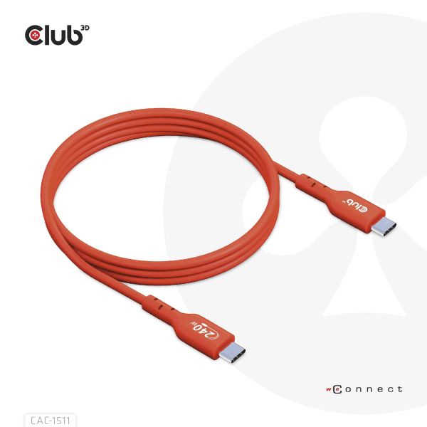 CLUB3D USB2 Type-C Bi-Directional USB-IF Certified Cable Data 480Mb, PD 240W(48V/5A) EPR M/M 1m / 3.23 ft (CAC-1511) CLUB3D USB2 Type-C Bi-Directional USB-IF Certified Cable Data 480Mb, PD 240W(48V/5A) EPR M/M 1m / 3.23 ft (CAC-1511)