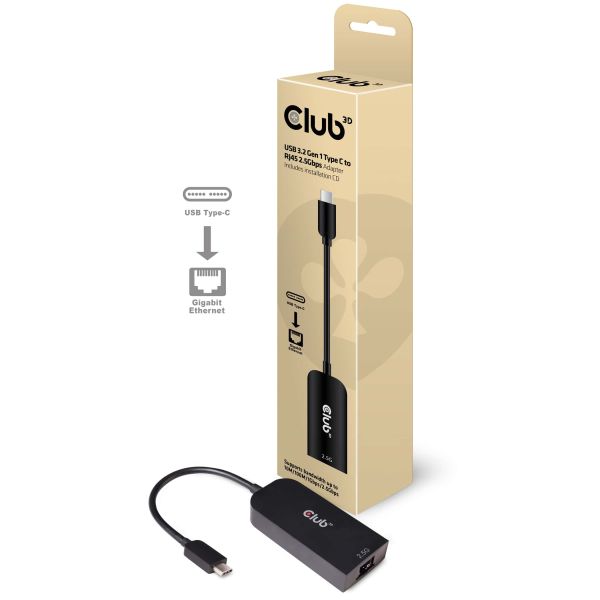 CLUB3D USB 3.2 Gen1 Type C to RJ45 2.5Gbps Adapter (CAC-1520)