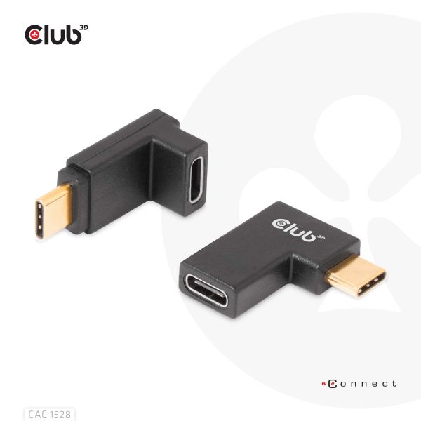 CLUB3D USB Type-C Gen2 Angled Adapter set van 2 - 4K120Hz M/V (CAC-1528)