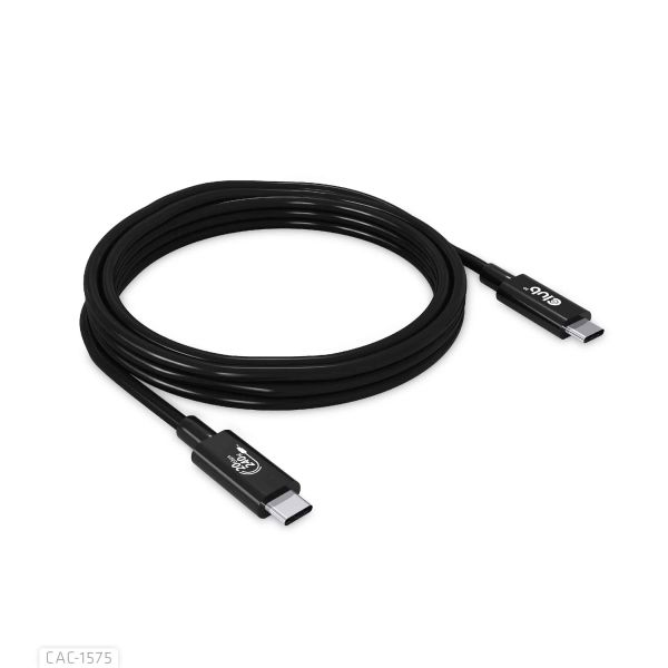 CLUB3D USB4 Gen2x2 Type-C Bi-Directional Cable 4K60Hz, Data 20Gbps, PD 240W(48V/5A) EPR M/M 2m USB IF GECERTIFCIEERD (CAC-1575)