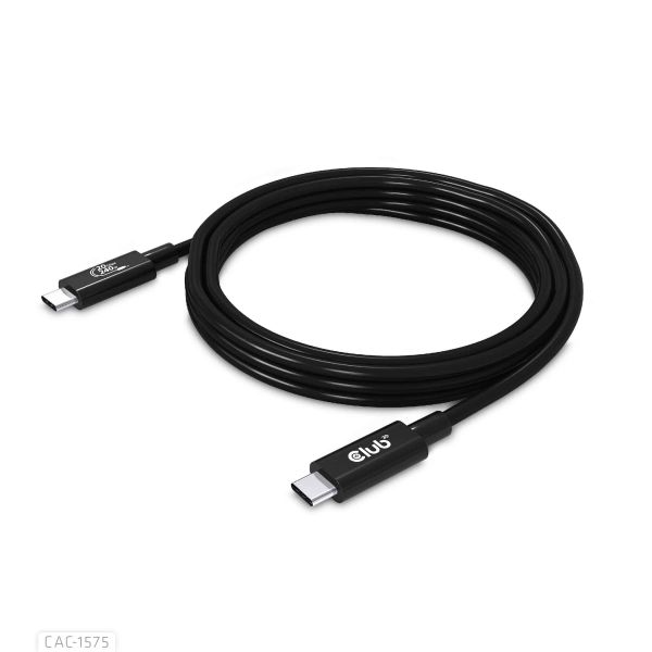 CLUB3D USB4 Gen2x2 Type-C Bi-Directional Cable 4K60Hz, Data 20Gbps, PD 240W(48V/5A) EPR M/M 2m USB IF GECERTIFCIEERD (CAC-1575)