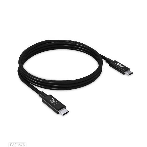 CLUB3D USB4 Gen3x2 Type-C Bi-Directional Cable 8K60Hz, Data 40Gbps, PD 240W(48V/5A) EPR M/M 1m USB IF GECERTIFICEERD (CAC-1576)