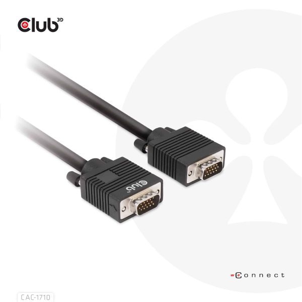CLUB3D VGA Cable Bidirectional M/M 10m/32.8ft 28AWG (CAC-1710) CLUB3D VGA Cable Bidirectional M/M 10m/32.8ft 28AWG (CAC-1710)