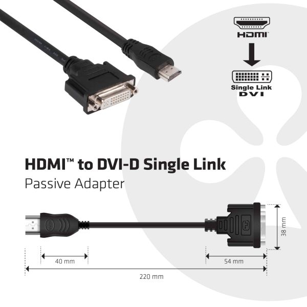 CLUB3D HDMI to DVI Single Link Passive Adapter (CAC-HMD>DFD)