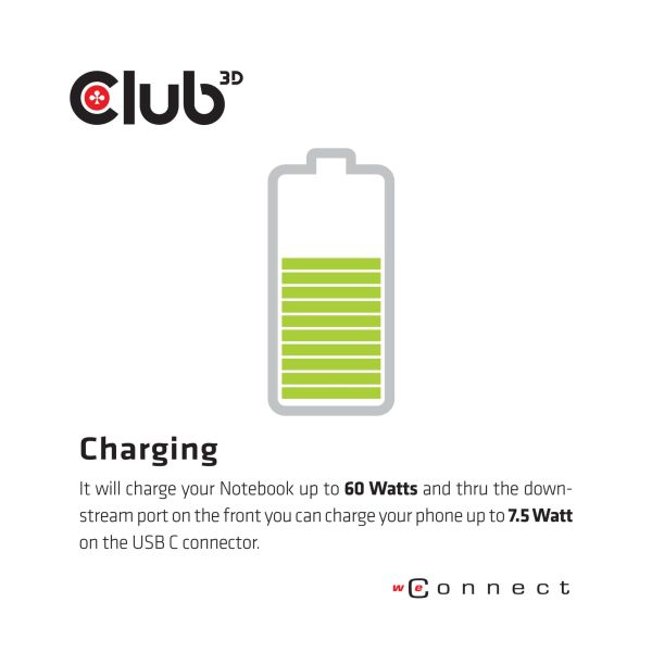CLUB3D Type-C Universeel (2x 4K60Hz +1x 4K30Hz), oplaad Docking Station 60W DisplayLink® gecertificeerd en DP alt modus - kensington lock (CSV-1562)