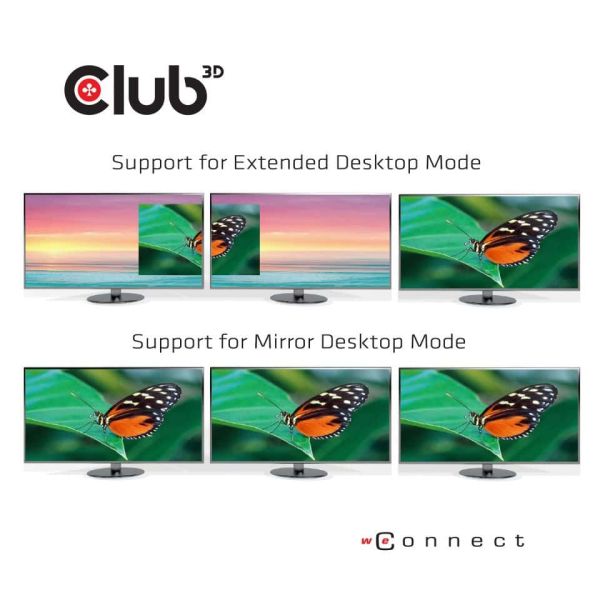 CLUB3D UNIVERSEEL USB Gen1 Type-C Triple Display Dockstation met 65 Watt voor het opladen van een lichte laptop * 1x VGA, 1x HDMI, 1x DP* ( DP ALT MODUS) (CSV-1564W65)