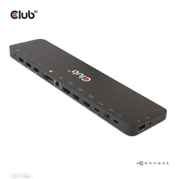 CLUB3D Universeel Docking station met 120W max/Power adapter voor het opladen van de allerzwaarste laptops met USB type C aansluiting, 2x HDMI, 1x DP( DisplayLink™ gecertificieerd en DP alt modus ) (CSV-1566)