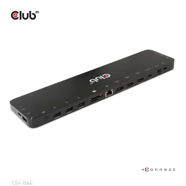 CLUB3D Universeel Docking station met 120W max/Power adapter voor het opladen van de allerzwaarste laptops met USB type C aansluiting, 2x HDMI, 1x DP( DisplayLink™ gecertificieerd en DP alt modus ) (CSV-1566)