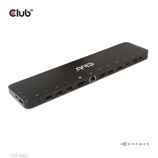 CLUB3D Universeel Docking station met 120W max/Power adapter voor het opladen van de allerzwaarste laptops met USB type C aansluiting, 2x HDMI, 1x DP( DisplayLink™ gecertificieerd en DP alt modus ) (CSV-1566)