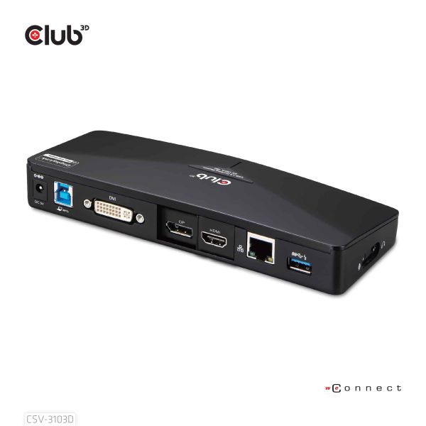 CLUB3D UNIVERSEEL USB 3.1 Gen 1 DisplayLink® gecertificeerd Docking station UHD 4K (CSV-3103D)