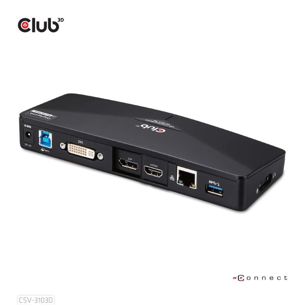CLUB3D UNIVERSEEL USB 3.1 Gen 1 DisplayLink® gecertificeerd Docking station UHD 4K (CSV-3103D)