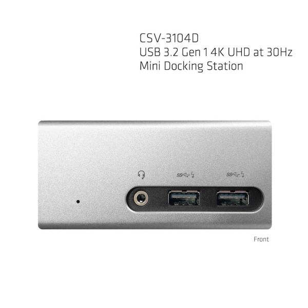 CLUB3D UNIVERSEEL Mini Displaylink gecertificeerd Docking Station USB A 3.2 Gen 1 4K30Hz 1x HDMI, 1x DVI, 4x USB Superspeed (CSV-3104D)