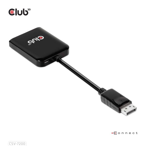 CLUB3D Multistream Transport (MST) Hub DisplayPort™1.4 naar DisplayPort™1.4 Dual Monitor 4K60Hz M/V (CSV-7200)