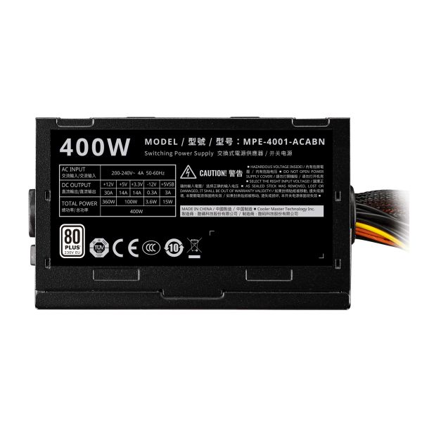 Cooler Master Elite V4 400W power supply unit 24-pin ATX ATX Zwart (MPE-4001-ACABN-EU)