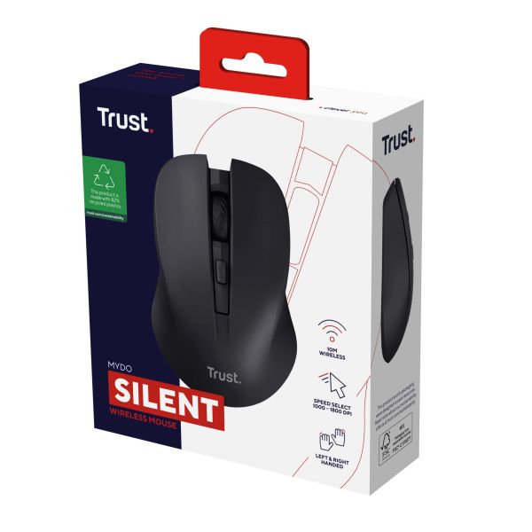 Trust Mydo Stille draadloze optische muis – draadloze muis – stille muis – Zwart (25084) Trust Mydo Stille draadloze optische muis – draadloze muis – stille muis – Zwart (25084)