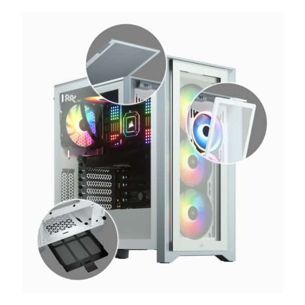 Corsair iCUE 4000X RGB Midi Tower Wit (CC-9011205-WW)