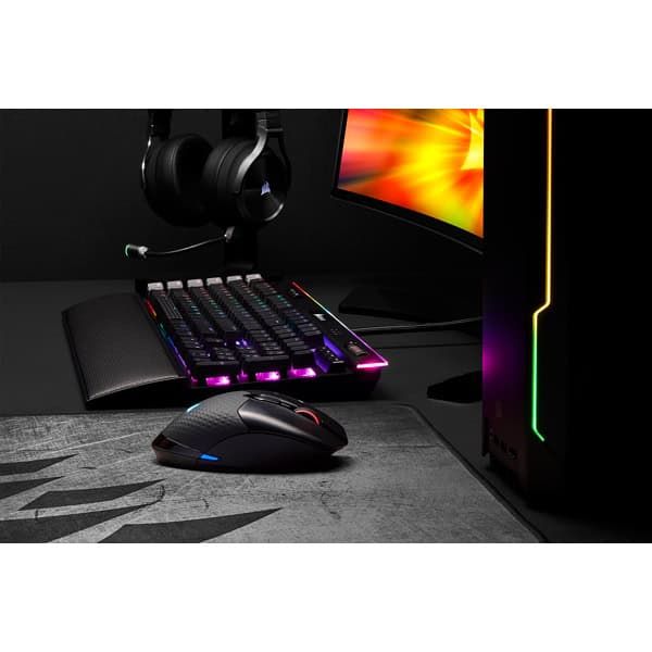 Corsair DARK CORE RGB PRO muis Rechtshandig RF Wireless + Bluetooth + USB Type-A Optisch 18000 DPI (CH-9315411-EU)