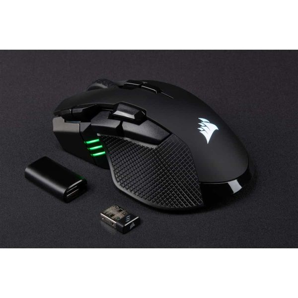Corsair IRONCLAW RGB muis Rechtshandig RF Wireless + Bluetooth + USB Type-A Optisch 18000 DPI (CH-9317011-EU)