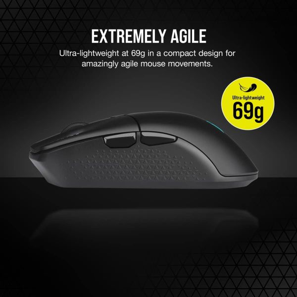 Corsair KATAR ELITE Wireless muis Rechtshandig RF Wireless + Bluetooth + USB Type-A Optisch 26000 DPI (CH-931C111-EU)