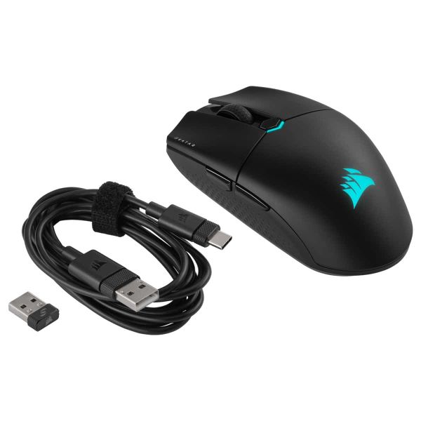 Corsair KATAR ELITE Wireless muis Rechtshandig RF Wireless + Bluetooth + USB Type-A Optisch 26000 DPI (CH-931C111-EU)