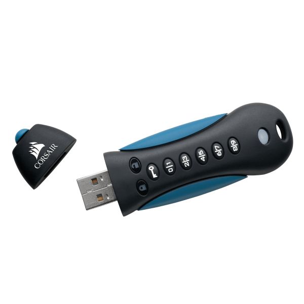 Corsair Padlock 3 64GB USB flash drive USB Type-A 3.2 Gen 1 (3.1 Gen 1) Zwart, Blauw (CMFPLA3B-64GB)