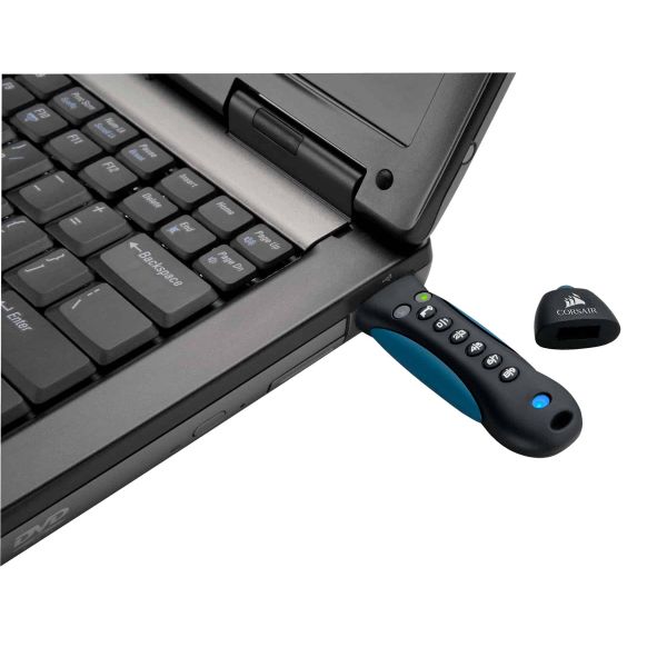 Corsair Padlock 3 64GB USB flash drive USB Type-A 3.2 Gen 1 (3.1 Gen 1) Zwart, Blauw (CMFPLA3B-64GB)