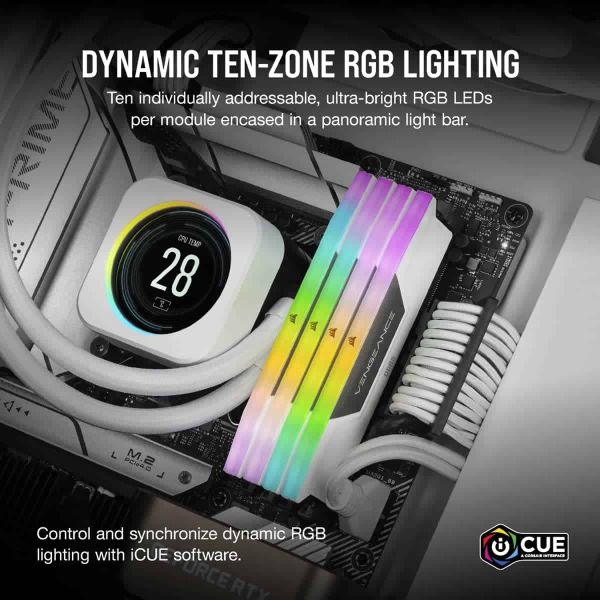 Corsair Vengeance RGB geheugenmodule 64 GB 2 x 32 GB DDR5 5200 MHz (CMH64GX5M2B5200C40W)