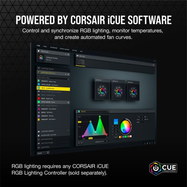 Corsair SP140 RGB ELITE Computer behuizing Ventilator 14 cm Zwart 1 stuk(s) (CO-9050110-WW)