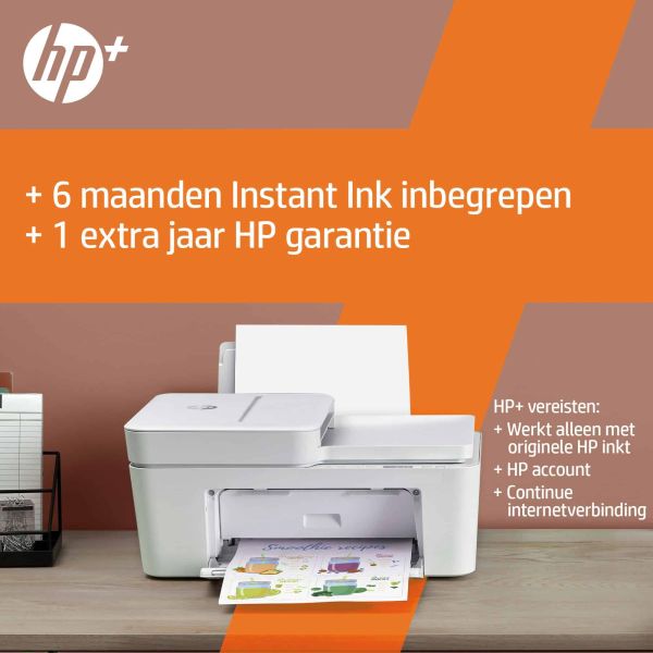 HP DeskJet Plus HP Deskjet 4110e All-in-One printer, Kleur, Printer voor Home, Printen, kopiëren, scannen, faxen via mobiel, HP+; Geschikt voor HP Instant Ink; Scan naar pdf (26Q91B#629)