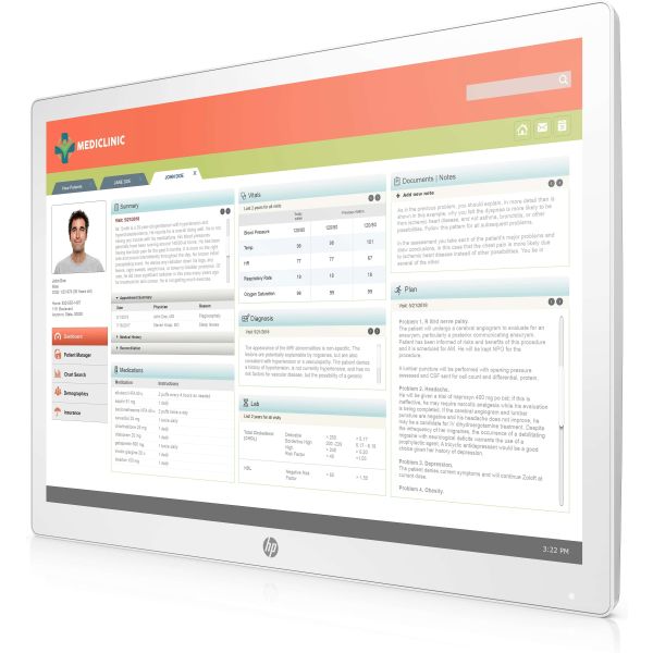 HP Healthcare Edition HC241 computer monitor 61 cm (24") 1920 x 1200 Pixels WUXGA LED Wit (3ME68AA#ABB)