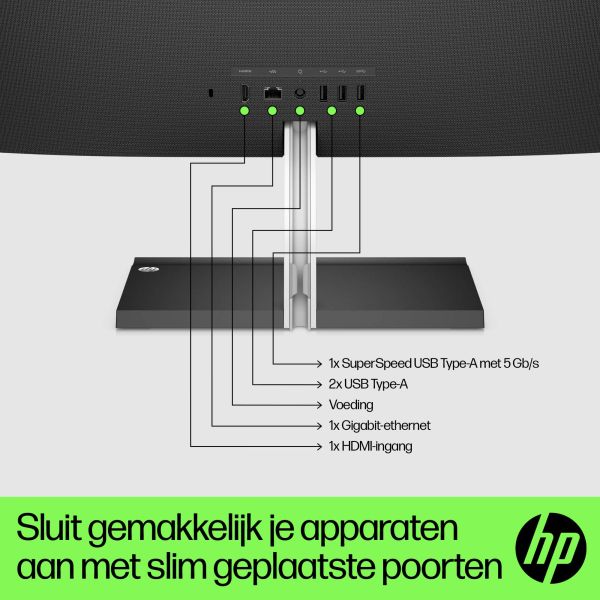 HP 24 -ck0120nd AMD Ryzen™ 3 60,5 cm (23.8") 1920 x 1080 Pixels 8 GB DDR4-SDRAM 256 GB SSD Alles-in-één-pc Windows 11 Home Wi-Fi 6 (802.11ax) Wit (666M6EA#ABH)