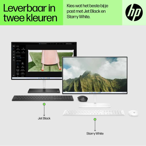 HP 24 -ck0120nd AMD Ryzen™ 3 60,5 cm (23.8") 1920 x 1080 Pixels 8 GB DDR4-SDRAM 256 GB SSD Alles-in-één-pc Windows 11 Home Wi-Fi 6 (802.11ax) Wit (666M6EA#ABH)