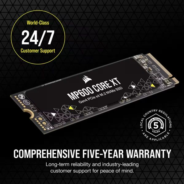Corsair MP600 CORE XT M.2 1000 GB PCI Express 4.0 QLC 3D NAND NVMe (CSSD-F1000GBMP600CXT)